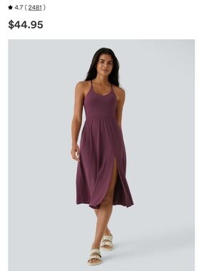 HALARA Mauve Split-Side Midi Dress
